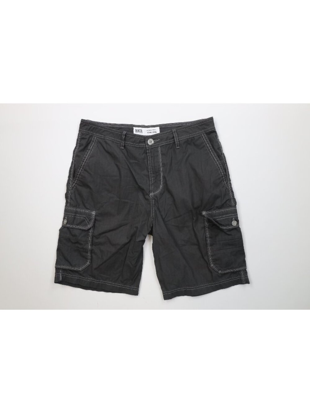 Buckle BKE Mens Size 32 Faded Athletic Fit Thick Stitch Cargo Shorts Gray
